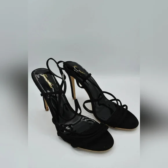 Elegant Black Strappy Heels - Picture 2 of 4